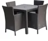 A brown wicker patio dining set with a square table and four chairs, shown on a white background. Produktbild-Vorschau