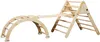 A wooden Montessori climbing set with a triangular climber and a curved arch climber, shown against a white background. Náhľad obrázku produktu