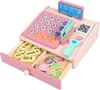 Hölzernes Kassenspielzeug für Kinder mit Spielgeld Scanner Produktbild-Vorschau 3