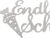 Oblique Unique Endlich Schulkind Torten Topper Glitzernd Produktbild-Vorschau 3