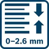 A diagram showing a range of measurements with arrows indicating adjustment, and numerical values. Podgląd zdjęcia produktu