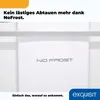 Close-up view of the inside of a refrigerator with the 'No Frost' feature highlighted, along with branding and tagline. Produktbild-Vorschau