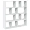 A white, multi-compartment bookshelf against a white background. Náhled obrázku produktu