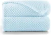 Two folded light blue blankets stacked on top of each other. Podgląd zdjęcia produktu