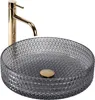 A close-up studio shot of a bathroom sink and faucet. Produktbild-Vorschau