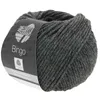 A ball of dark gray yarn with a label wrapped around it. Produktbild-Vorschau