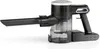 A black and silver cordless vacuum cleaner is shown against a white background. Produktbild-Vorschau