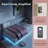 Letto con boxspring INONEFT, 90x200 cm, con LED e USB, Anteprima dell’immagine prodotto 3