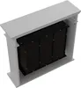 A 3D rendering of a white bioethanol fireplace with a black interior. Podgląd zdjęcia produktu