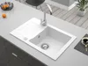 Granitspüle - Spülbecken - Küchenspüle - 66 x 43 cm - Weiß Produktbild-Vorschau 6