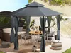 BELIANI Garten-Pavillon Grau Stahl mit Dach Seitenwänden Produktbild-Vorschau 2