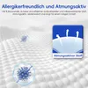 A close-up of a textured white fabric with a graphic overlay highlighting product features. Produktbild-Vorschau