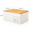 Lumaland Cuisine Brotkasten Brotdose aus Metall mit Bambus Produktbild-Vorschau 10
