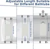 Diagrams showing adjustable bathtub shower chair lengths. Voir les images du produit