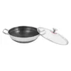 A stainless steel wok with a glass lid is shown on a white background. Náhled obrázku produktu