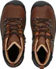 A top-down view of a pair of brown leather hiking boots. Produktbild-Vorschau