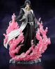 A statue of Byakuya Kuchiki from Bleach, surrounded by pink energy effects, on a rocky base. Anteprima dell’immagine prodotto
