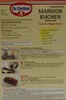 A close-up of a Dr. Oetker Marmorkuchen (Marble Cake) baking mix packaging, showing ingredients and preparation instructions. Náhľad obrázku produktu