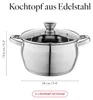 Florina Oliver 24 cm 6 L Edelstahltopf mit Glasdeckel | Für Produktbild-Vorschau 3