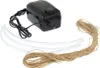 A black electric cold smoke generator with clear tubing and a coil of brown twine on a white background. Produktbild-Vorschau