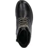 A top-down view of a black leather boot. Podgląd zdjęcia produktu