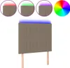 vidaXL LED Kopfteil Taupe 100x5x118/128 cm Stoff Produktbild-Vorschau 1