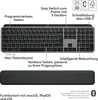 A top-down view of a keyboard and wrist rest, with callouts highlighting features. Anteprima dell’immagine prodotto