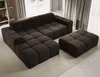 Sofa mit Hocker, Couch L-Form, Veloursstoff, Links Sofa, Produktbild-Vorschau 2
