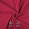 A close-up of a crumpled red fabric, likely a pillowcase, with two circular icons indicating product features. Produktbild-Vorschau