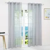 Gardinen Vorhänge Voile Gardine Transparent Dekoschal Uni Produktbild-Vorschau 2