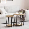 Beistelltisch-Set mit Regal 2 pcs Artisan Eiche und Schwarz Produktbild-Vorschau 3