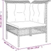 vidaXL 3-tlg. Garten-Lounge-Set mit Kissen Grau Poly Rattan Produktbild-Vorschau 6