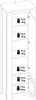 An illustration of a tall cabinet with its doors open, showing shelves with weight limit indicators. Produktbild-Vorschau