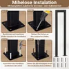 Izrielar 100 cm Rampe d'escalier en U Noir Fer Tube Voir les images du produit 2