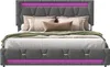 A modern upholstered bed with LED lighting. Náhľad obrázku produktu