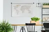 MuchoWow® Wandteppich Wandbehang Weltkarte - Gold - Grau - Produktbild-Vorschau 3