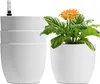 T4U 15cm Pot de fleurs auto-irrigant Lot de 4 Blancs avec Voir les images du produit 1