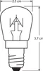 A diagram of a light bulb with dimensions indicated. Podgląd zdjęcia produktu