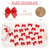 100 Mini-Schleifen aus rotem Band, 2,5 cm, selbstklebend, Produktbild-Vorschau 2
