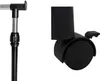 Close-up of a clothing rack's adjustable pole and a caster wheel. Produktbild-Vorschau