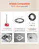 Collage of images showing different parts and applications of a pipe cleaning tool. Anteprima dell’immagine prodotto