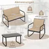 Diagram showing dimensions and weight capacity of a patio furniture set. Produktbild-Vorschau