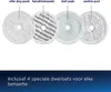 Four different types of cleaning pads are displayed with labels in Dutch. Produktbild-Vorschau