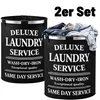 2 Deluxe Wäschesammler Set Wäschekorb Wäschesack Produktbild-Vorschau 1