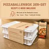 Pizza Lover 2x Pizzateigbox mit Deckel in weiß - Größe Produktbild-Vorschau 6