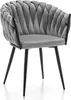 A single gray upholstered chair with black legs is shown against a white background. Produktbild-Vorschau