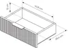 A diagram showing the dimensions of a drawer. Produktbild-Vorschau
