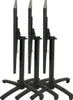 Three black folding table bases are shown standing upright against a white background. Produktbild-Vorschau