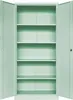 An empty, light green metal cabinet with its doors open. Podgląd zdjęcia produktu