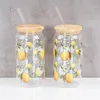 2er Set Trinkglas 500ml Zitronen Strohhalm Bambusdeckel Produktbild-Vorschau 7